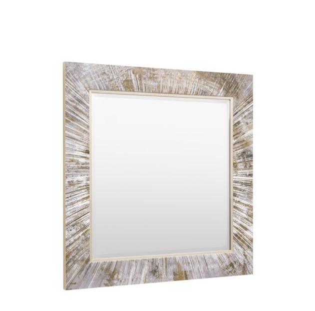 Chelsea Cream & Gold Radiating Pattern Square Mirror