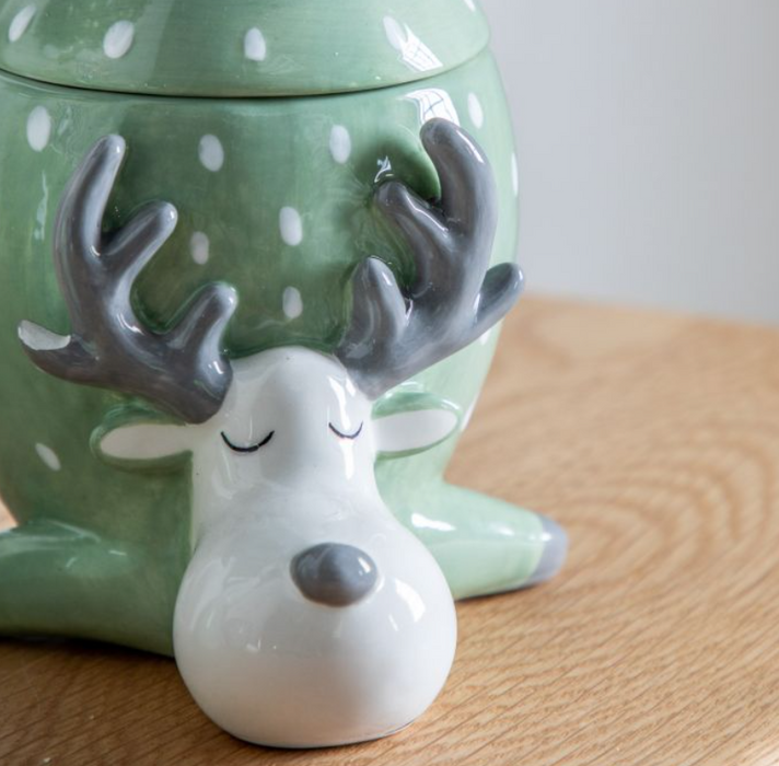 Cute Green Reindeer Storage Pot