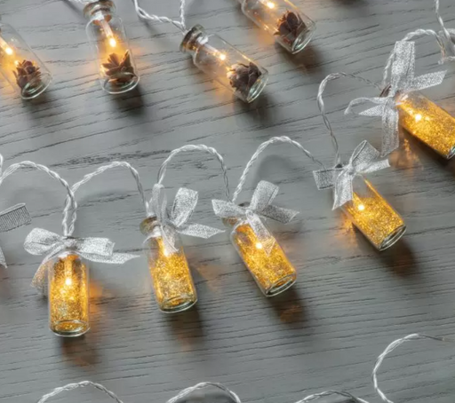 Seco 10 LED String with Gold Glitter in Jars