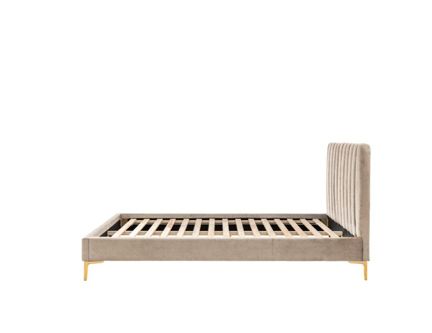 Aston Latte Panelled Velvet Double Bedstead ( Due Back In 10/11/2024 )