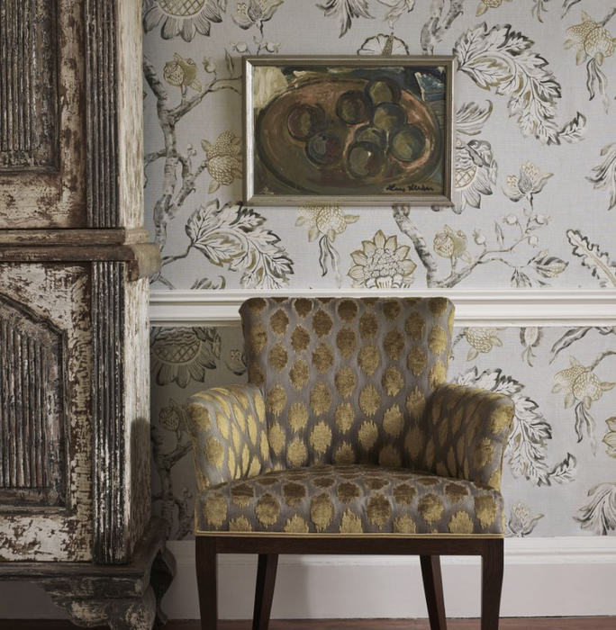 Zoffany Wallpaper - Kensington Walk- Copes Trail - Grey