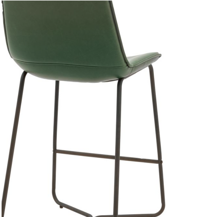 Hawking Deep Green Leather Upholstered Curved Stool ( Due In 18/11/24 )