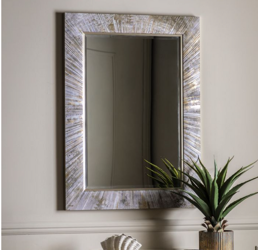 Chelsea Retro-Inspired Rectangle Mirror with Radiating Pattern