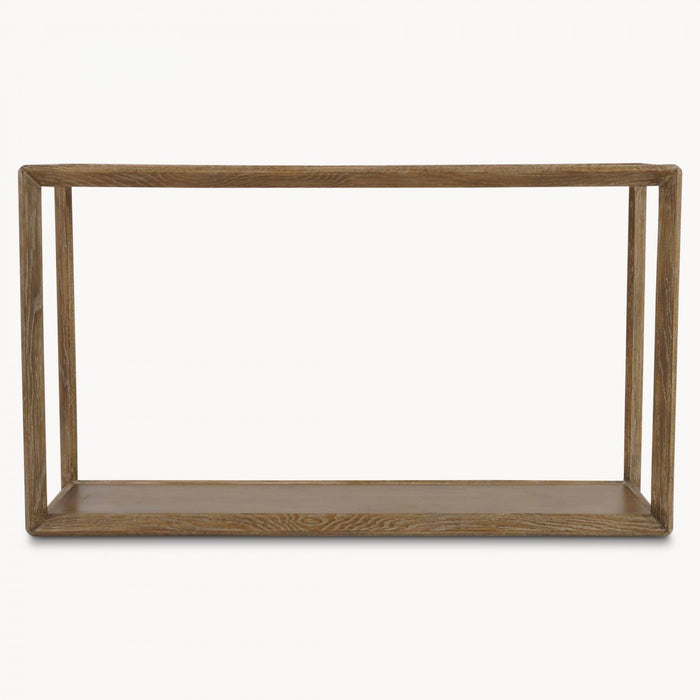 Hudson Console Table, Oak, Brass, Antiqued, Mirror Top