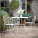 Metro Garden Furniture Bistro Set, Off White, Metal, 3 Piece  