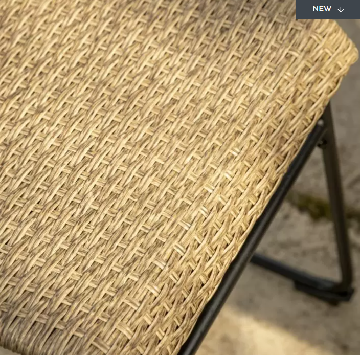 Nantes Outdoor Dining Chair, Natural Rattan, Black Metal- Set Of 2 ( Due Back In 22/01/25 )