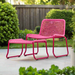 Crofton Garden Lounge Chair & Footstool, Pink Woven Rope & Metal