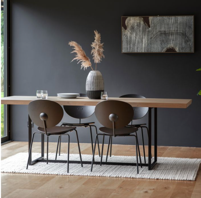 Boden Modern Black and Oak Dining Table