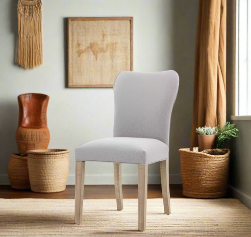 Houston Dining Chair Set in Light Grey with North American Pine Solids and Veneers