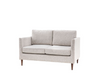 Charlesville 2 Seater Sofa, Natural Fabric, Back Cushions, Wooden Legs