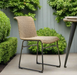 Nantes Outdoor Dining Chair, Natural Rattan, Black Metal- Set Of 2