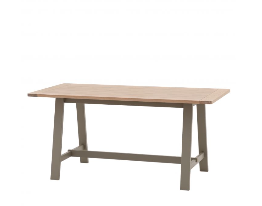 Salisbury Trestle Dining Table In Natural wood & Prairie