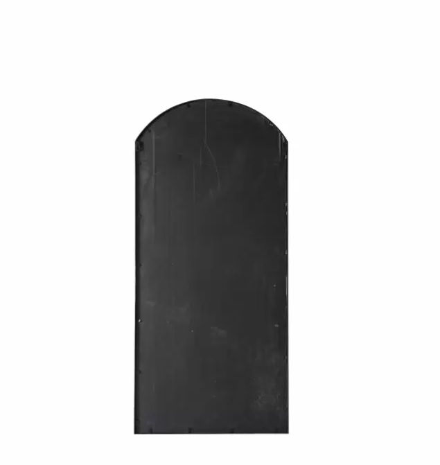 Kemsley Outdoor Garden Mirror, Black Metal, Arched