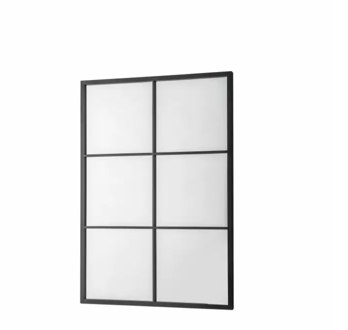 Knowlton Outdoor Garden Window Mirror, Black Metal