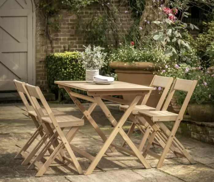 Kenwyn Outdoor Garden Furniture Dining Set, Natural Acadia Wood