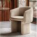 Finsbury Curved Tub Dining Chair in Cream Fabric