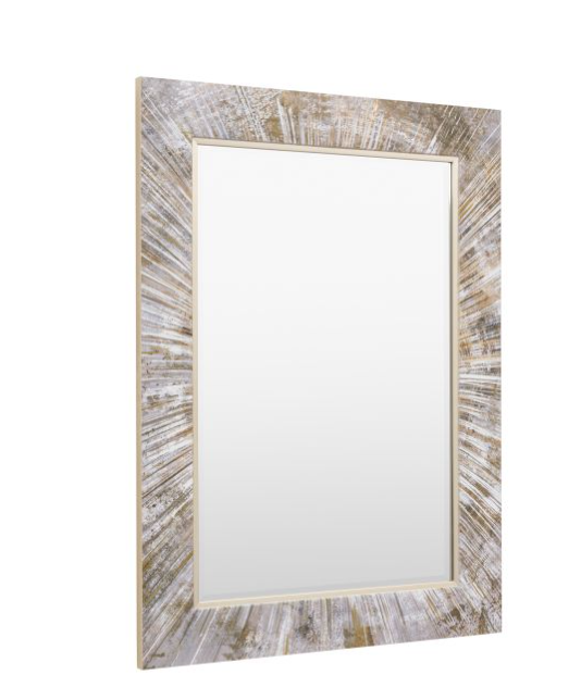 Chelsea Retro-Inspired Rectangle Mirror with Radiating Pattern