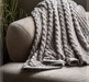 Jacquard Velvet Knitted Grey Throw