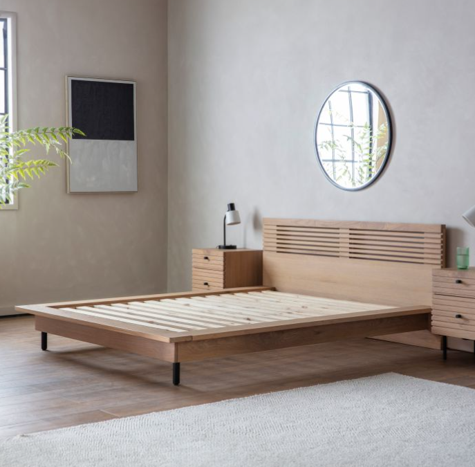 Hayami Slatted Oak King Size Bedstead