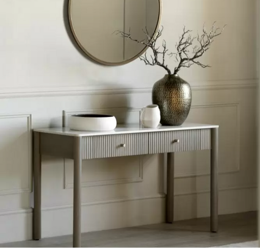 Contemporary Console Table with Marble Top - Elegant Mango Wood Design -  Decor interiors