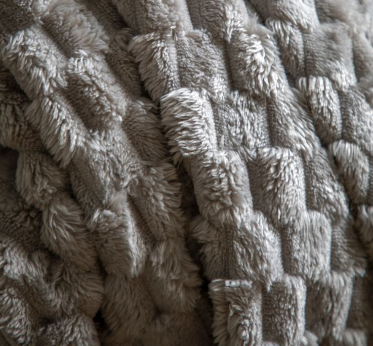 Jacquard Velvet Knitted Grey Throw