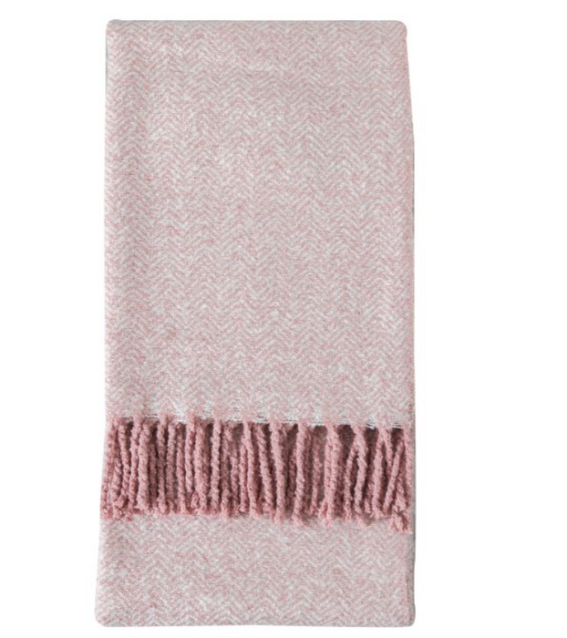 Herringbone Faux Mohair Throw Blush ( Due back In 20/03/25 )