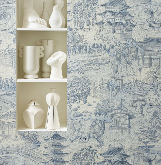 Zoffany Wallpaper - Kensington Walk- Eastern Palace - Indigo