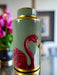 Green Pink Jar, Ceramic, Flamingo Design