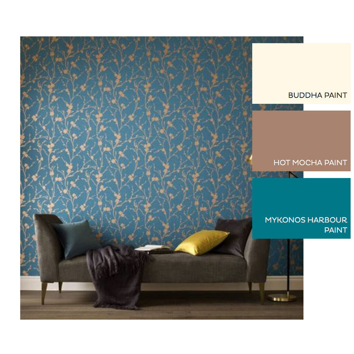 Graham & Brown Meiying Teal Wallpaper