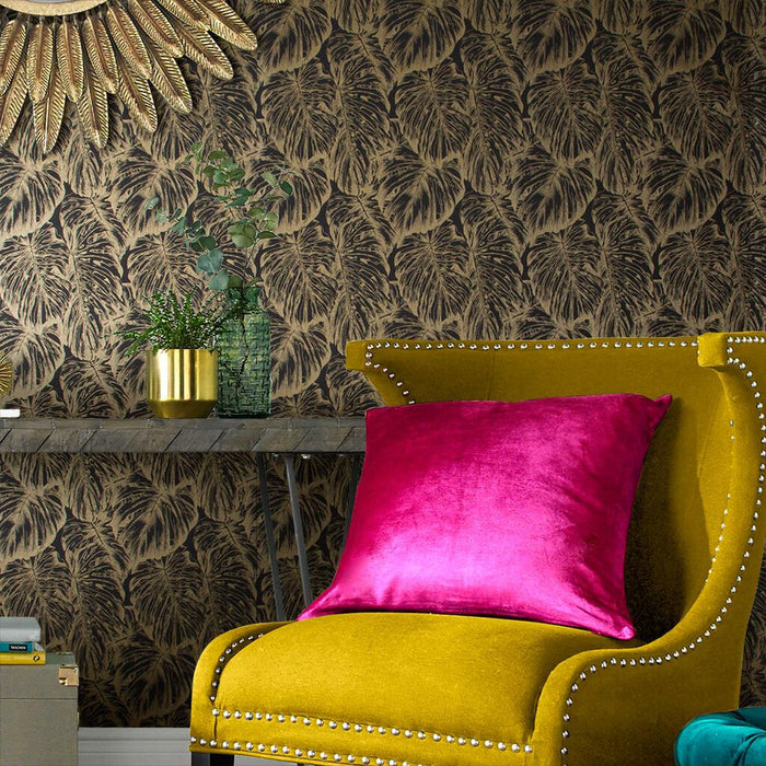 Graham & Brown Tropical Charcoal Wallpaper