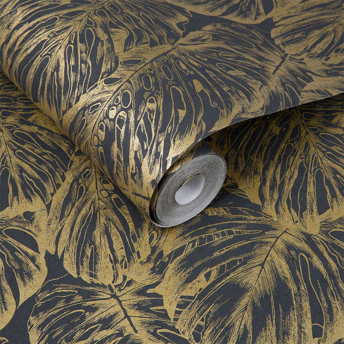 Graham & Brown Tropical Charcoal Wallpaper