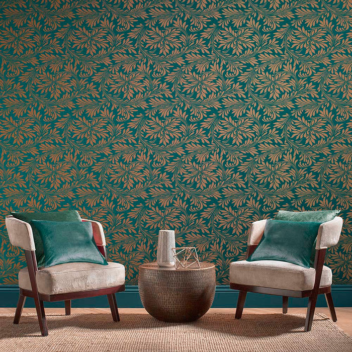 Graham & Brown Forest Spiced Teal Wallpaper