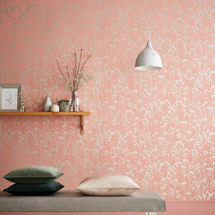 Graham & Brown Grace Coral Wallpaper