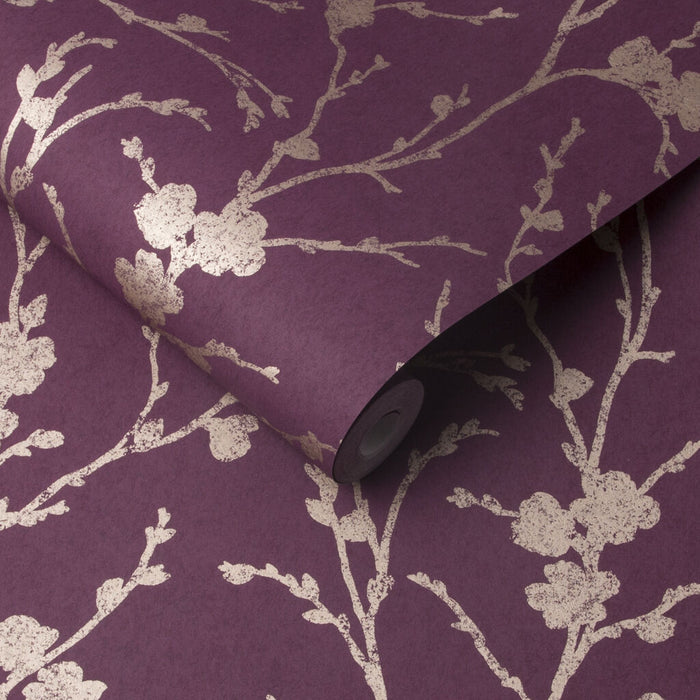 Graham & Brown Meiying Mauve Wallpaper