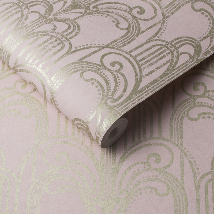 Graham & Brown Art Deco Blush Wallpaper