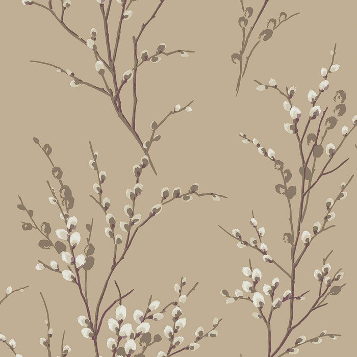 Laura Ashley Pussy Willow Wallpaper - Natural