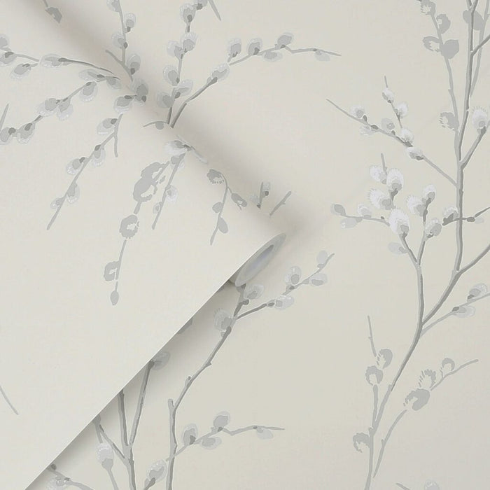 Laura Ashley Pussy Willow Wallpaper - Steel