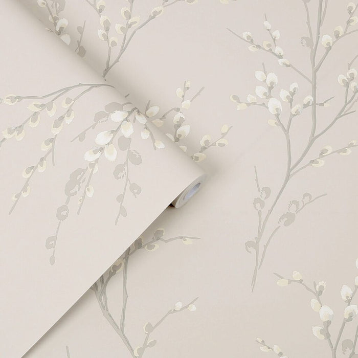 Laura Ashley Pussy Willow Wallpaper - Dove Grey