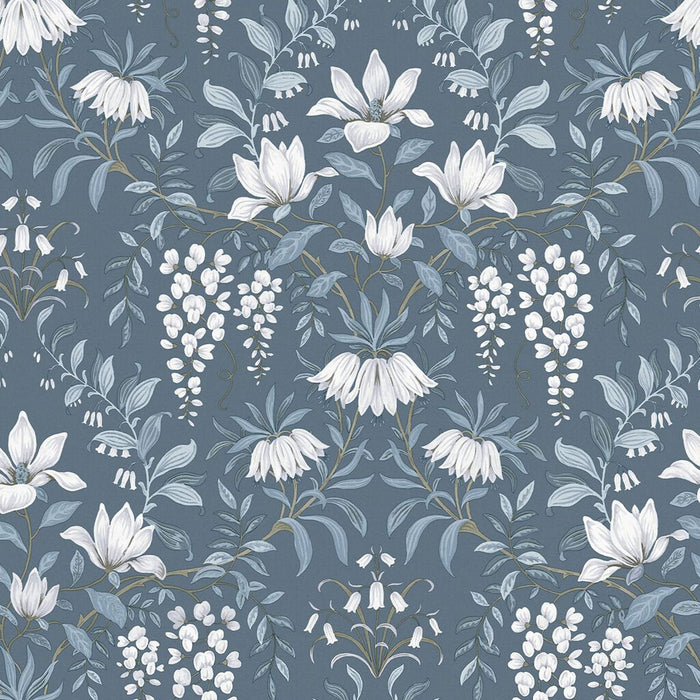 Laura Ashley Parterre Wallpaper - Dark Seaspray