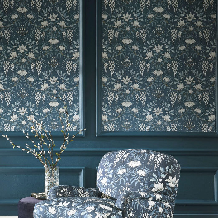 Tapestry Floral Dark Seaspray Wallpaper