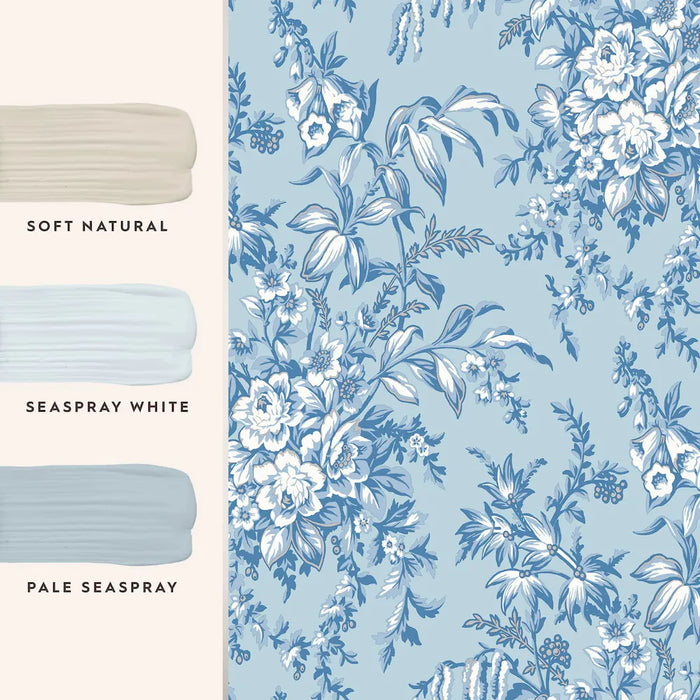 Laura Ashley Picardie Wallpaper - Blue Sky