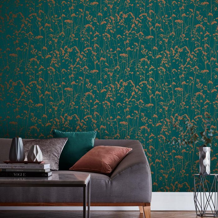 Graham & Brown Grace Teal Wallpaper