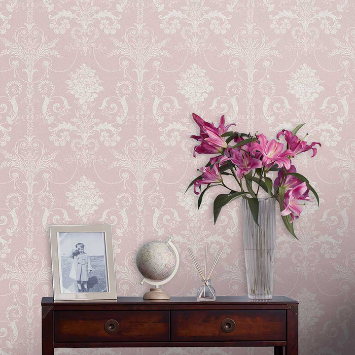 Laura Ashley Josette Wallpaper - Amethyst