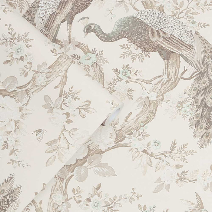 Laura Ashley Belvedere Wallpaper - Soft Truffle