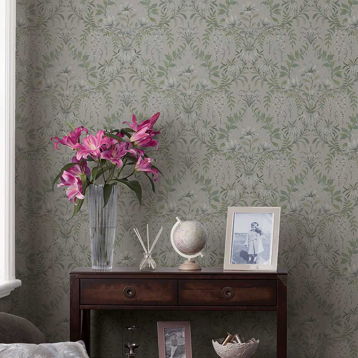 Laura Ashley Parterre Wallpaper - Sage