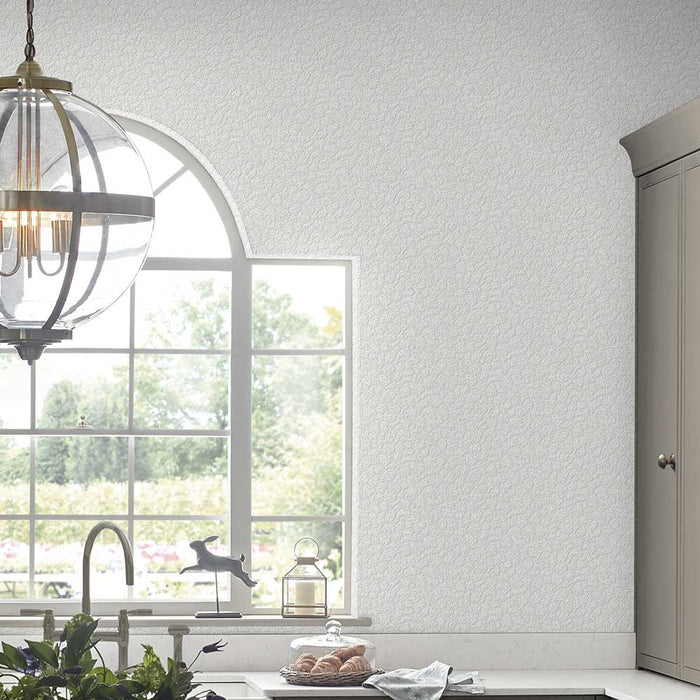 Laura Ashley Stipple Wallpaper - Paintable White