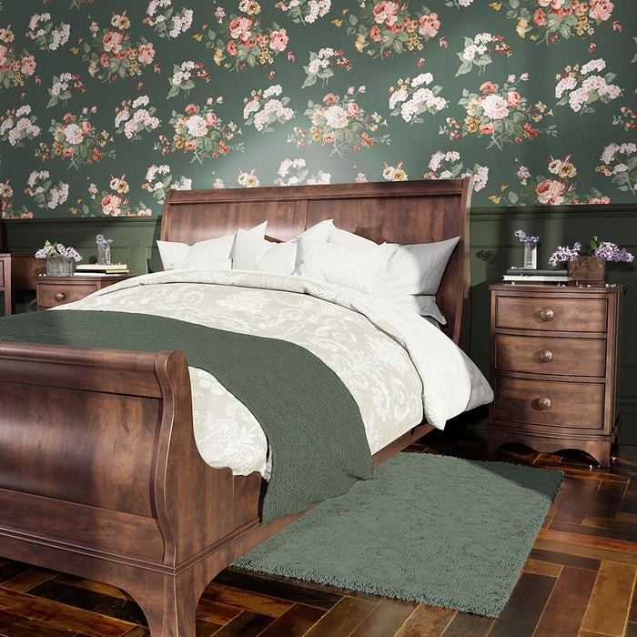 Laura Ashley Rosemore Wallpaper - Fern