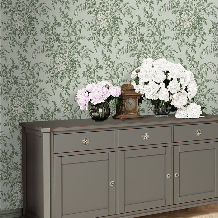 Laura Ashley Picardie Wallpaper - Sage