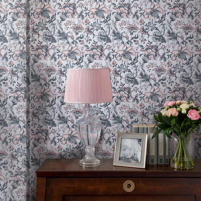 Laura Ashley Portia Wallpaper - Pale Slate