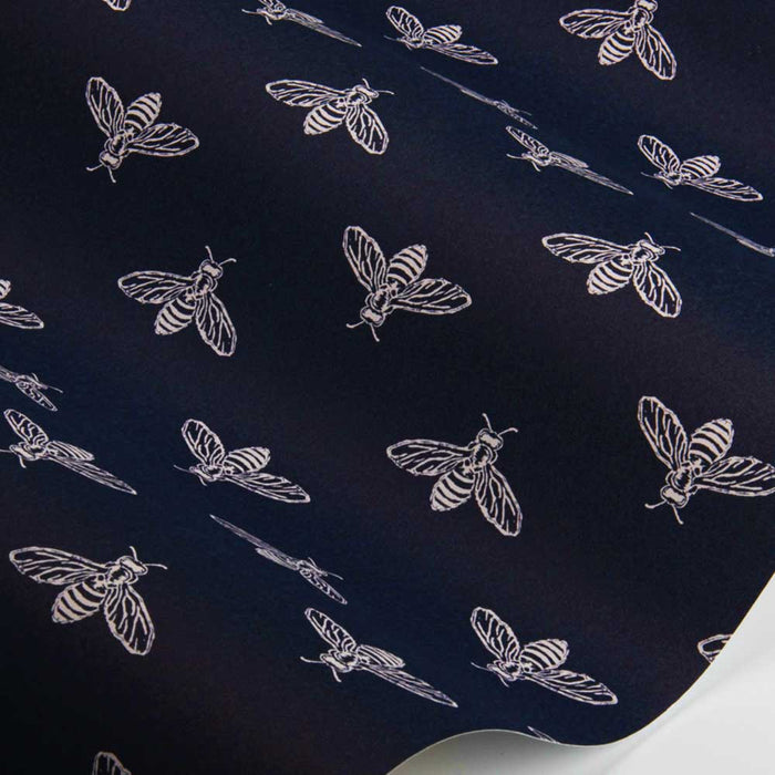 Wallpaper By Joules - Block Print Bee Navy